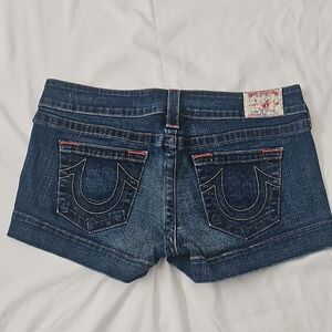 True Religion Indigo Blue Women's Denim Shortie Shorts